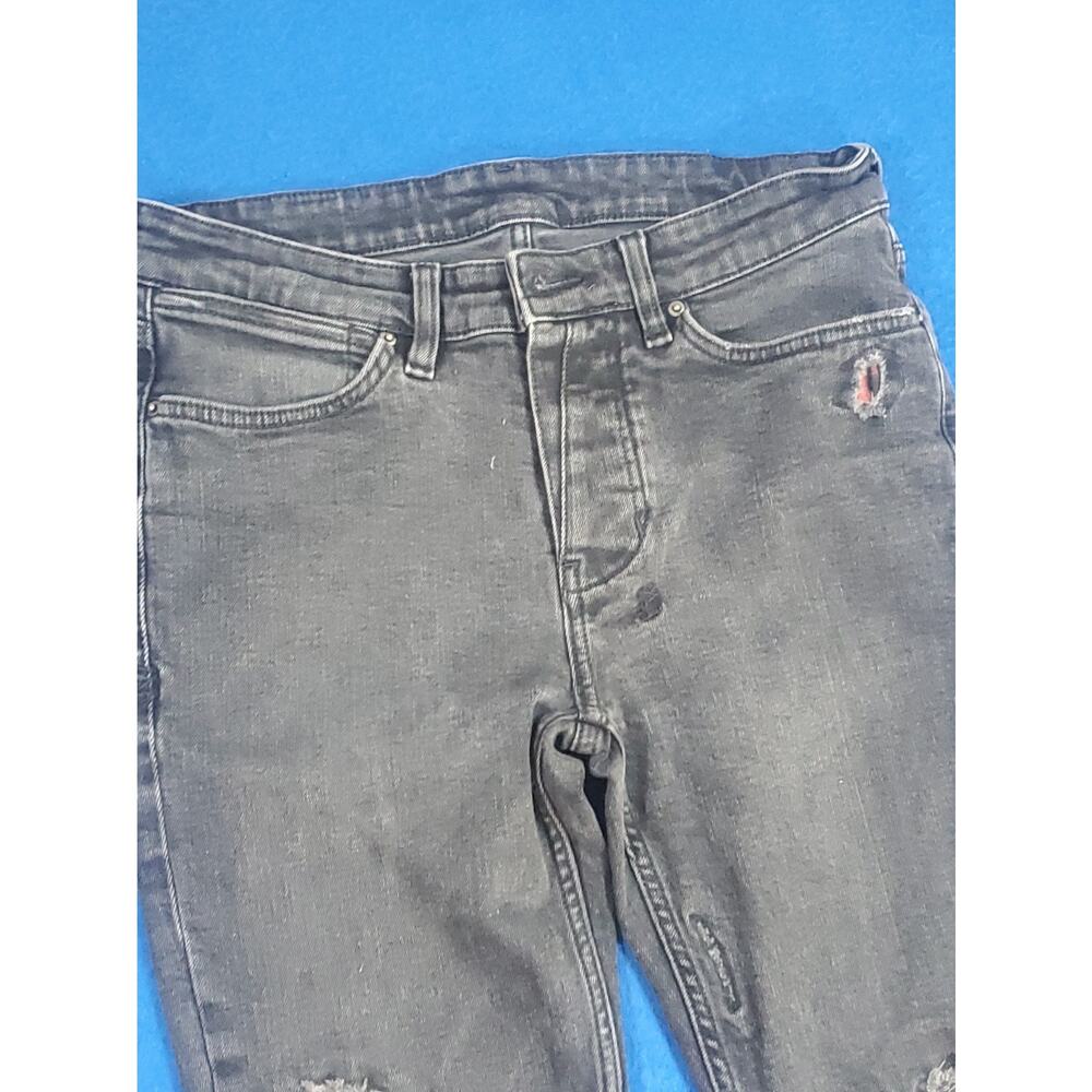 Ksubi Black Denim Skinny Jeans Womens Size 30 Destroyed Ripped Punk StreetweaR - Picture 3 of 16